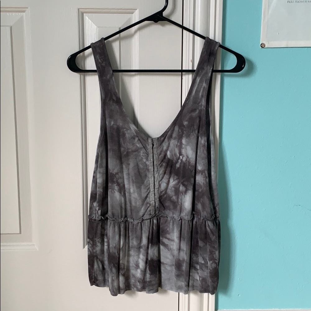 American Eagle Henley Peplum Tank Top